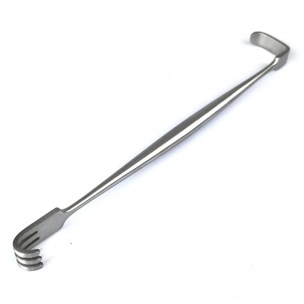 Гачок хірургічний, двосторонній по Senn-Miller, тупий. Довжина 16 см.